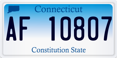 CT license plate AF10807