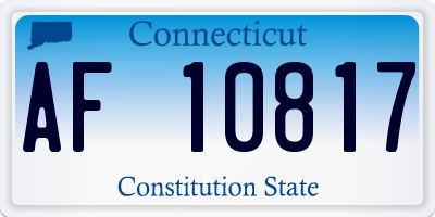 CT license plate AF10817
