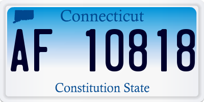 CT license plate AF10818