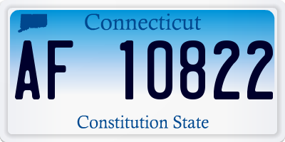 CT license plate AF10822