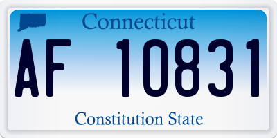 CT license plate AF10831