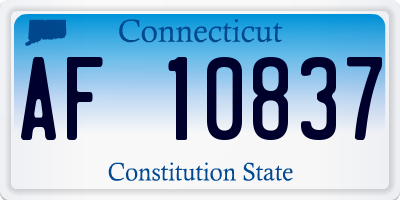 CT license plate AF10837