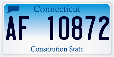 CT license plate AF10872