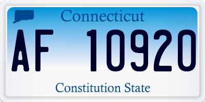 CT license plate AF10920