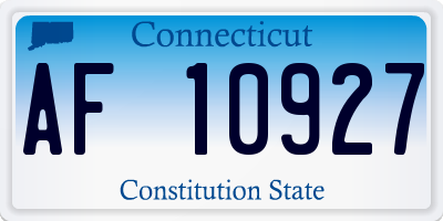 CT license plate AF10927