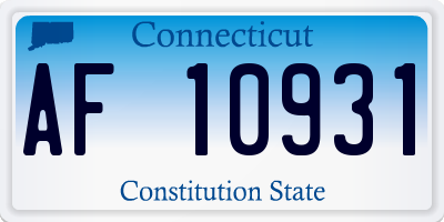 CT license plate AF10931