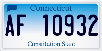 CT license plate AF10932