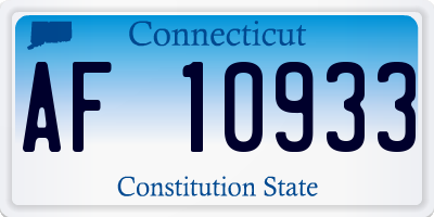 CT license plate AF10933