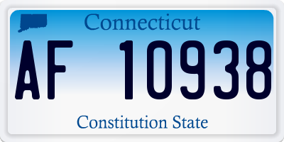 CT license plate AF10938