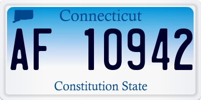 CT license plate AF10942