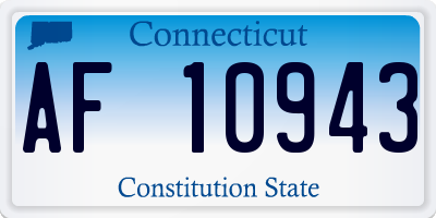 CT license plate AF10943