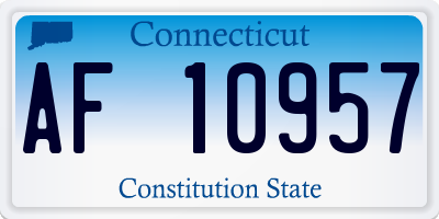 CT license plate AF10957