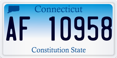 CT license plate AF10958