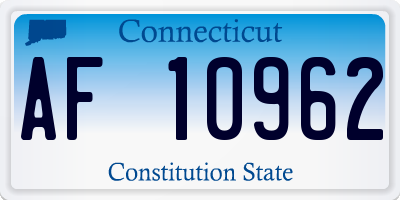CT license plate AF10962