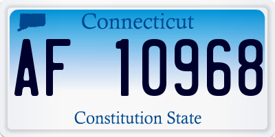 CT license plate AF10968