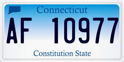 CT license plate AF10977