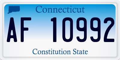 CT license plate AF10992