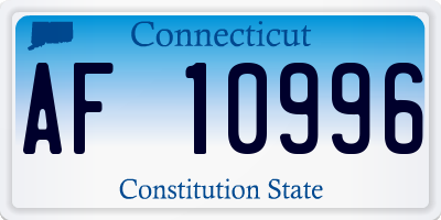 CT license plate AF10996