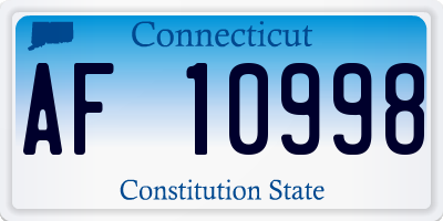 CT license plate AF10998
