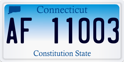 CT license plate AF11003