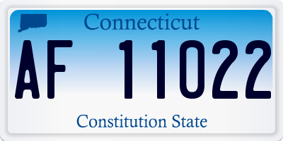 CT license plate AF11022