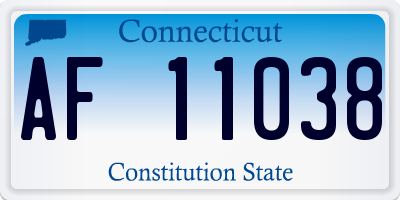 CT license plate AF11038