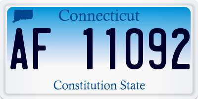 CT license plate AF11092