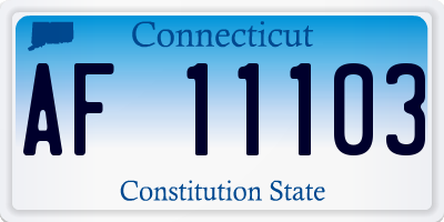 CT license plate AF11103