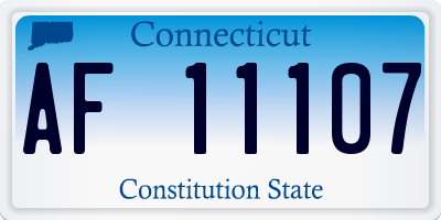 CT license plate AF11107