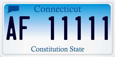 CT license plate AF11111