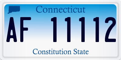 CT license plate AF11112