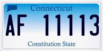 CT license plate AF11113