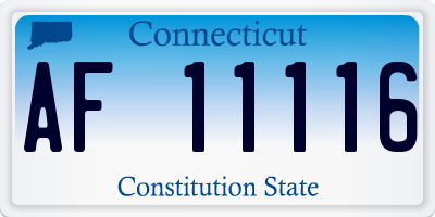 CT license plate AF11116