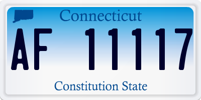 CT license plate AF11117