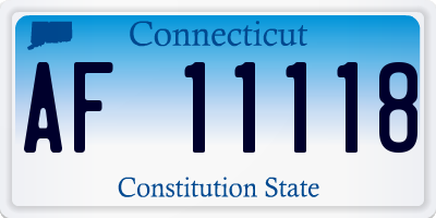 CT license plate AF11118