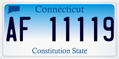 CT license plate AF11119