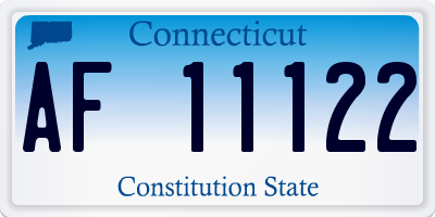 CT license plate AF11122