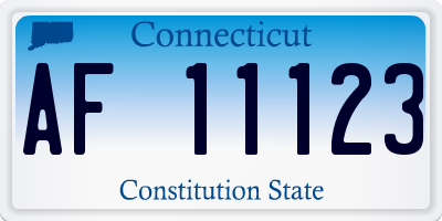 CT license plate AF11123