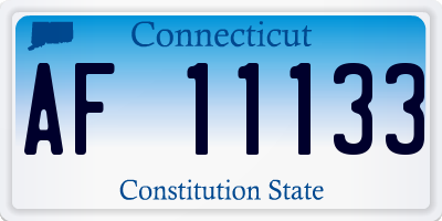 CT license plate AF11133