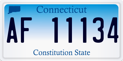 CT license plate AF11134