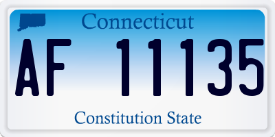 CT license plate AF11135