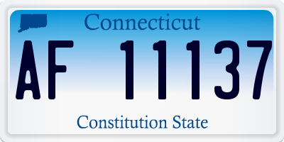 CT license plate AF11137