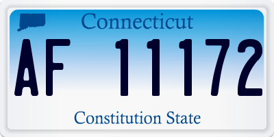 CT license plate AF11172