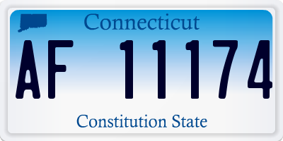 CT license plate AF11174