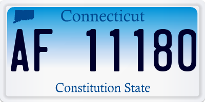 CT license plate AF11180