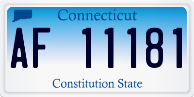 CT license plate AF11181