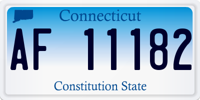 CT license plate AF11182