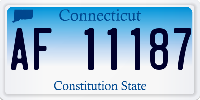 CT license plate AF11187