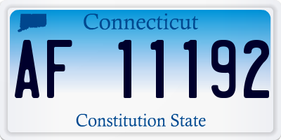 CT license plate AF11192