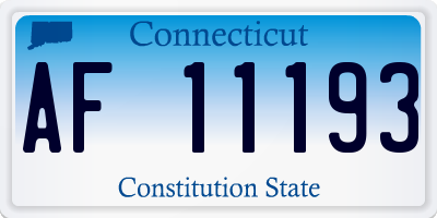 CT license plate AF11193